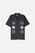 SUNS Black Relaxed-Fit Printed Shirt