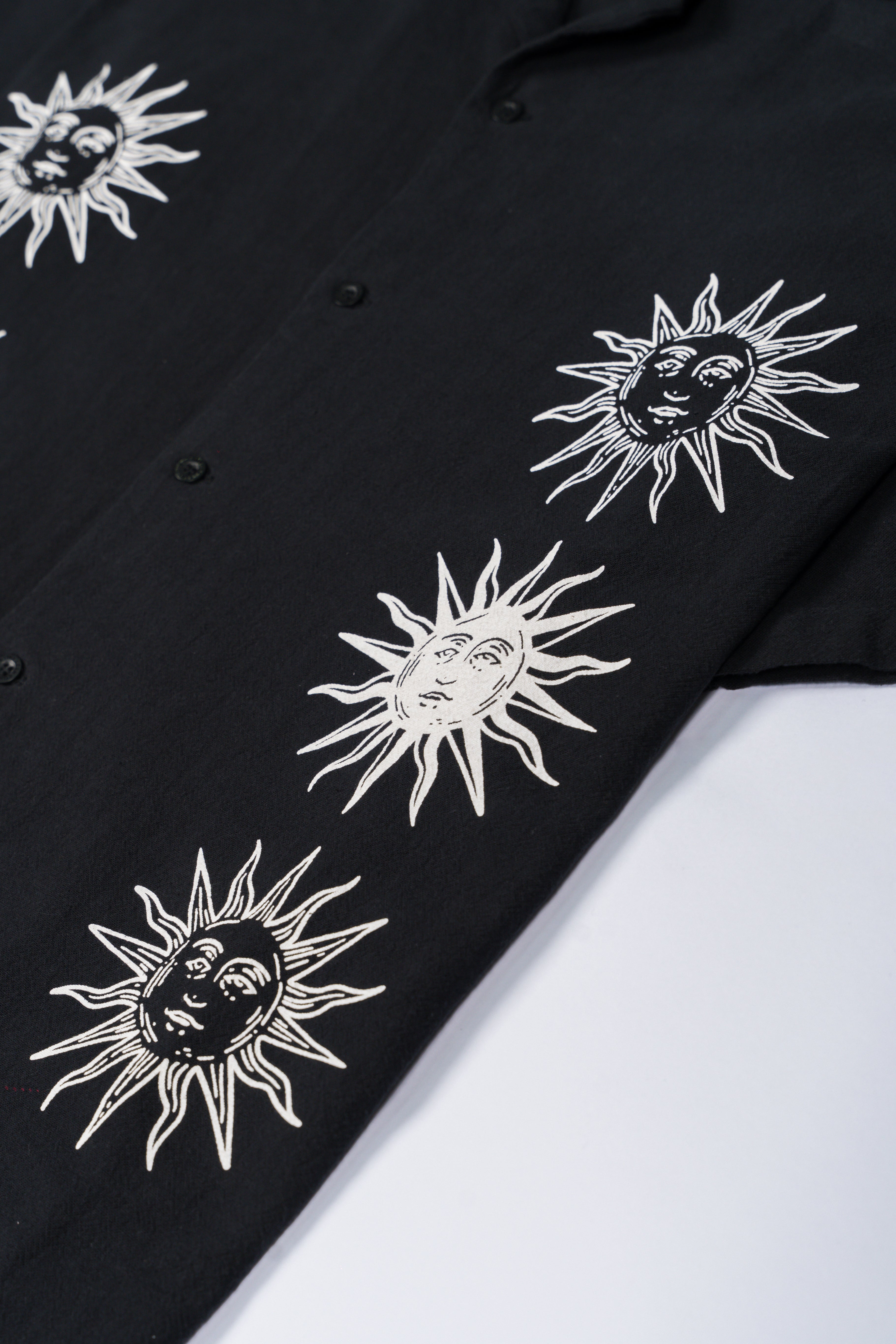 SUNS Black Relaxed-Fit Printed Shirt