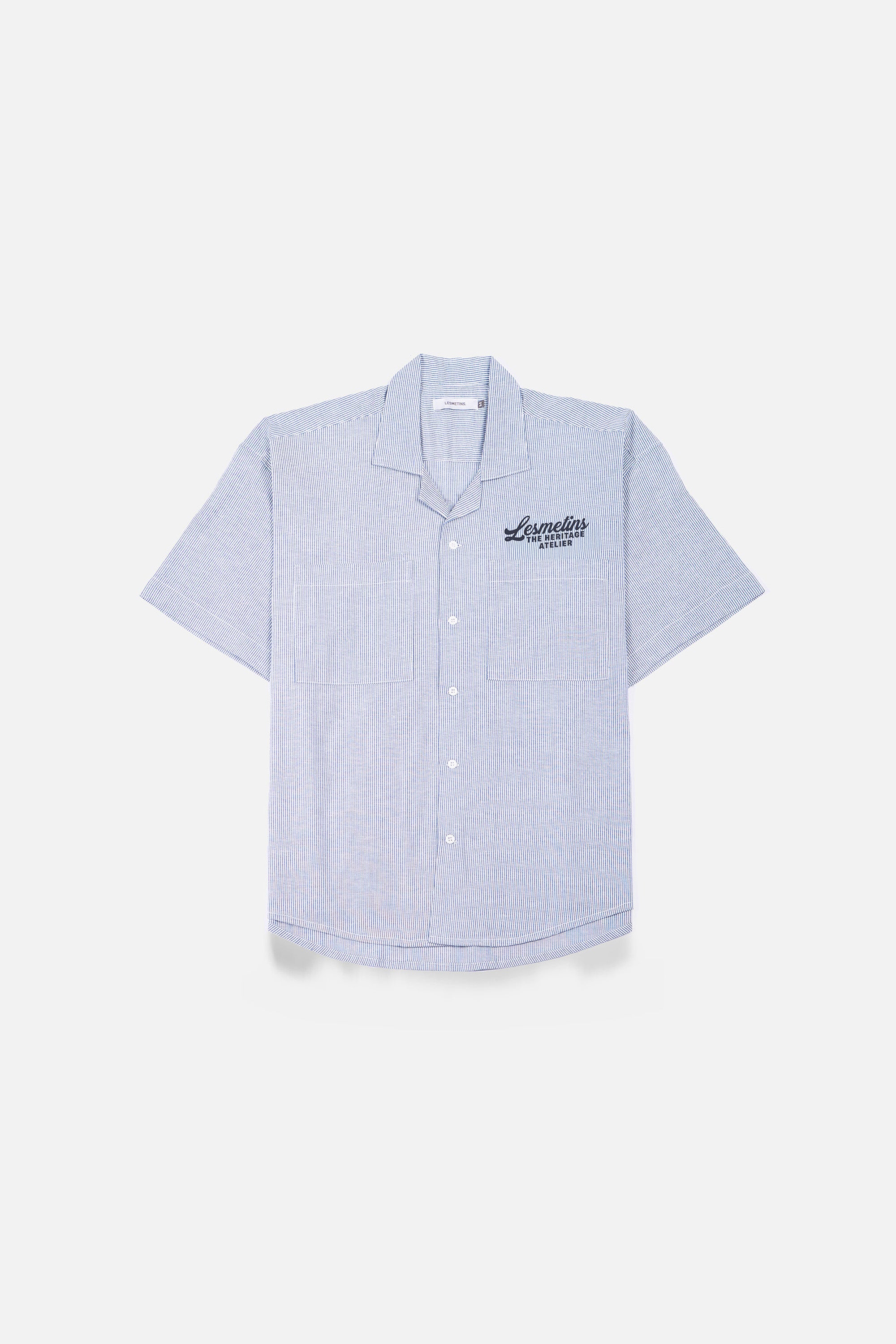 TONIC Sky Blue Boxy-Fit Open Collar Shirt