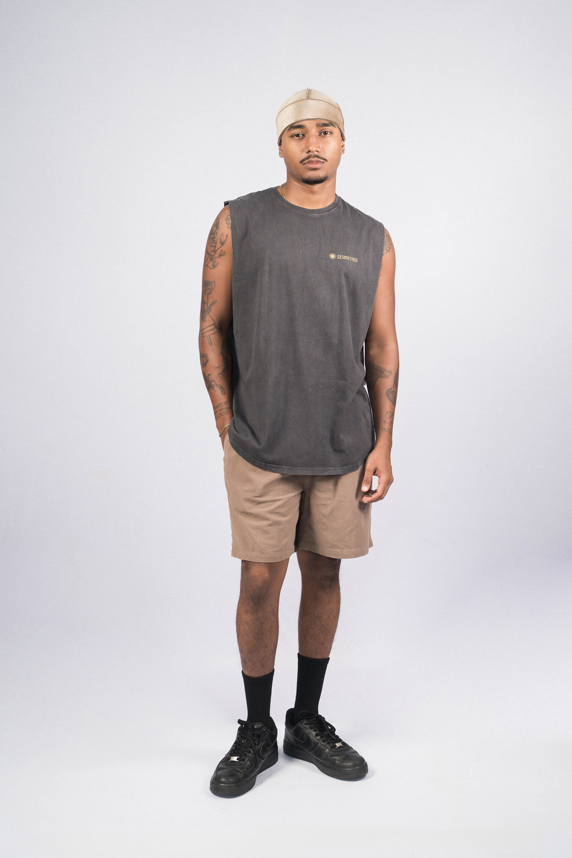 CASSA Dark Brown Relaxed-Fit Shorts