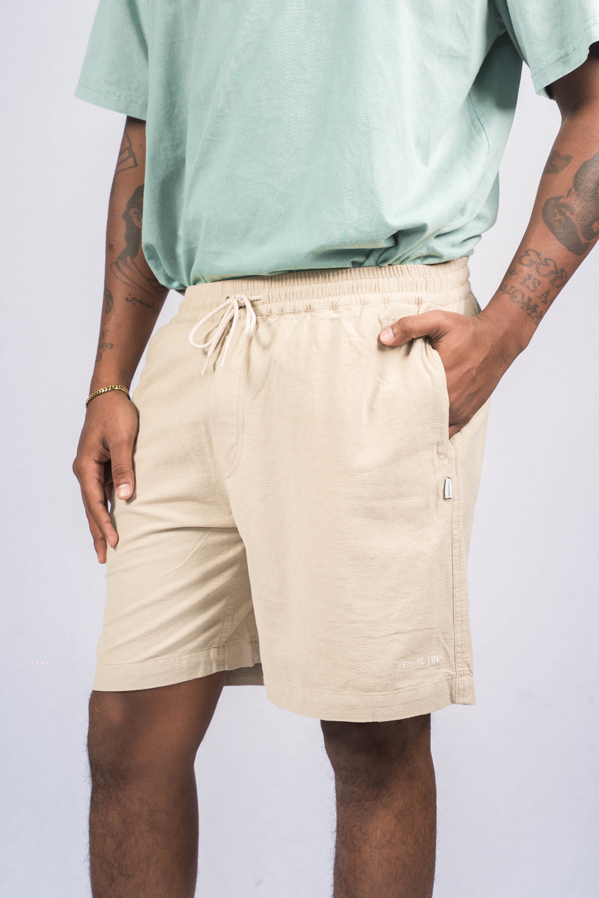 CASSA Khaki Relaxed-Fit Shorts