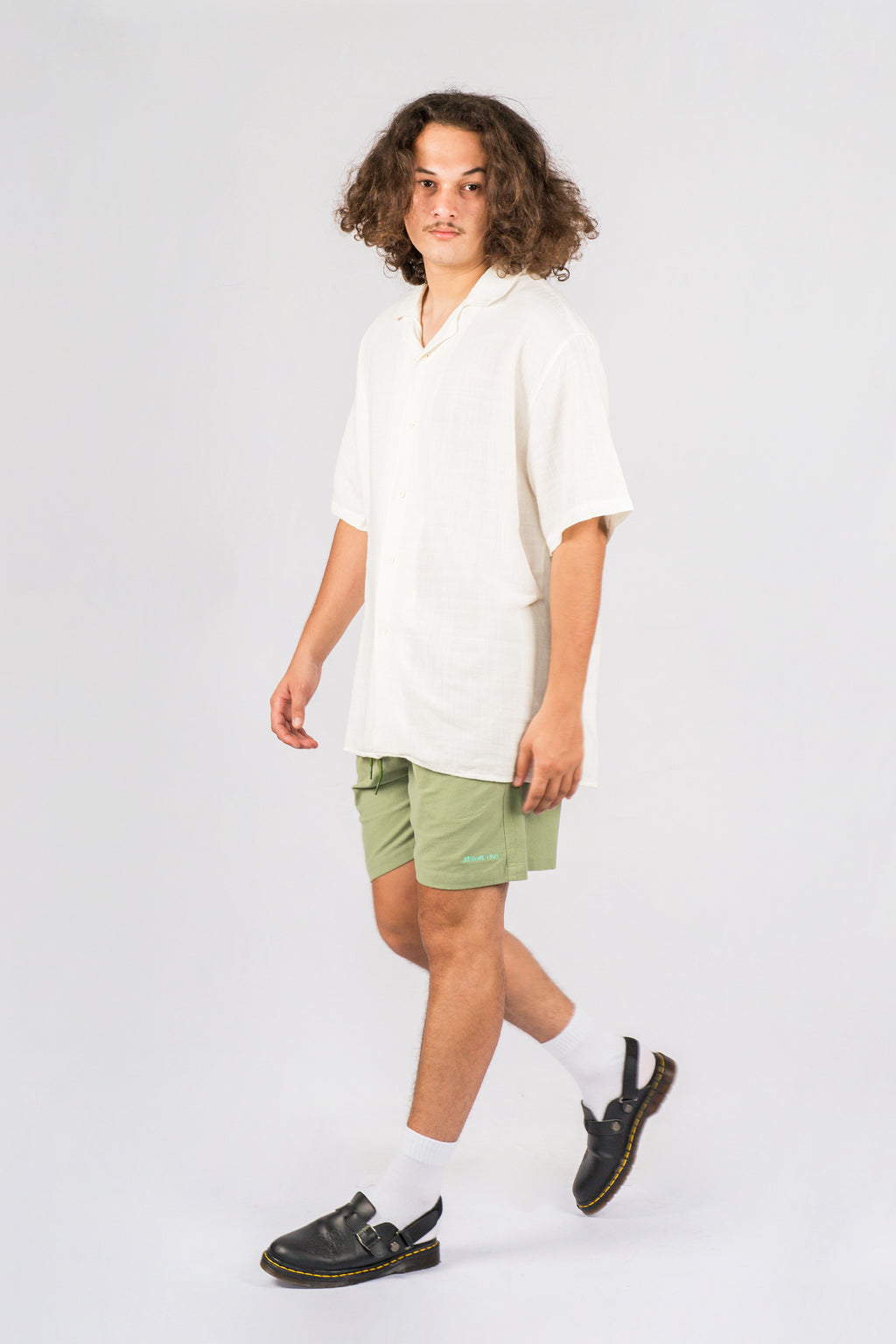 CASSA Light Green Relaxed-Fit Shorts