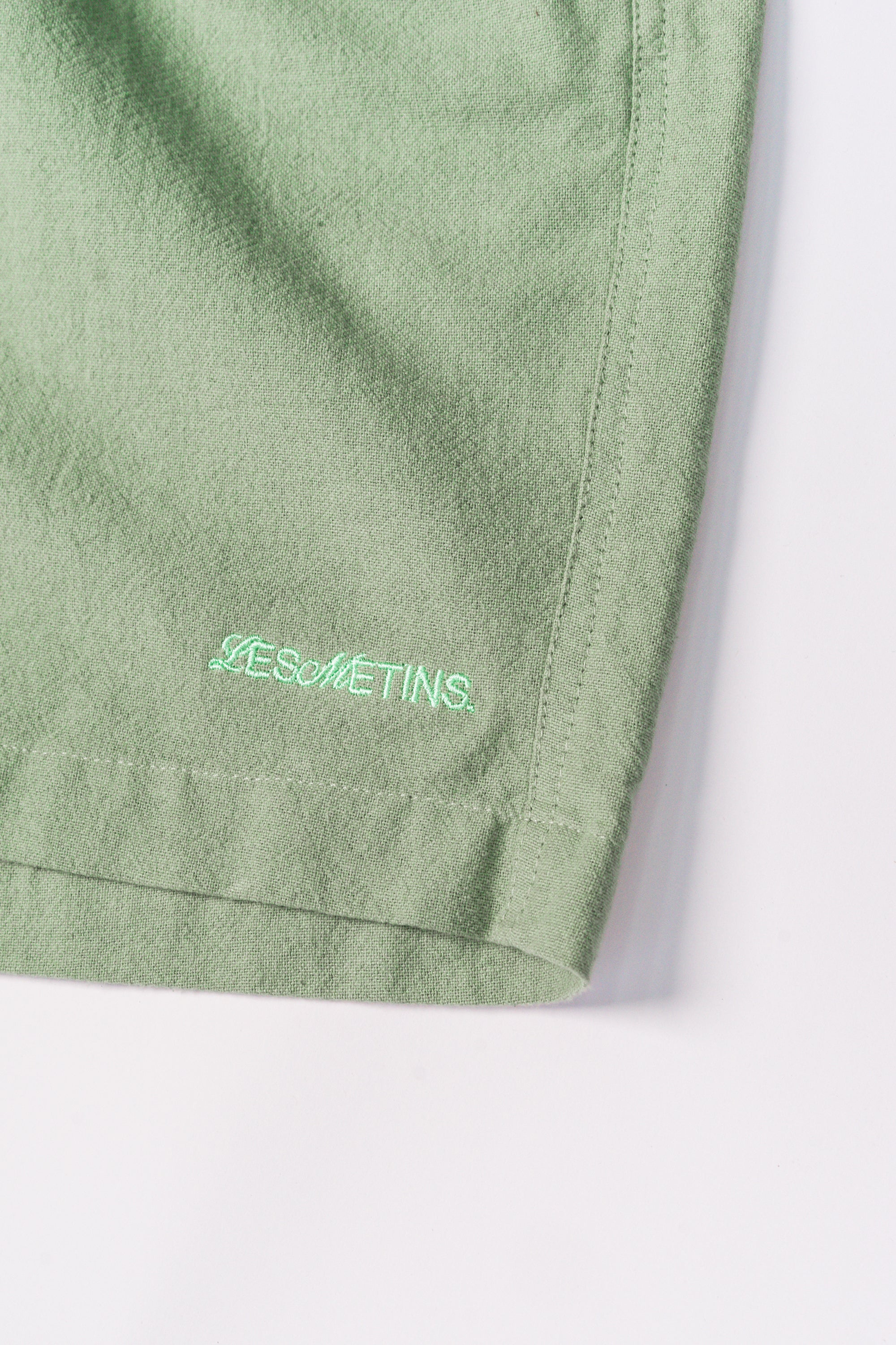 CASSA Light Green Relaxed-Fit Shorts