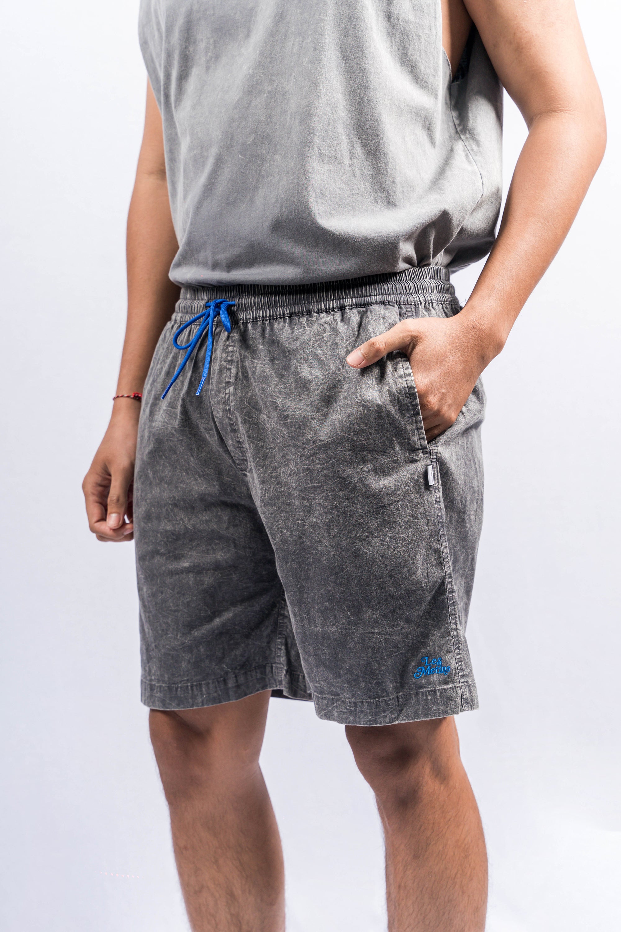 LANY Black Wash Relaxed-Fit Shorts