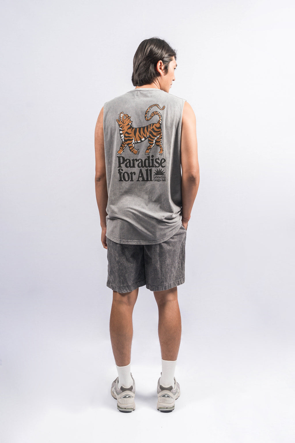 LANY Black Wash Relaxed-Fit Shorts