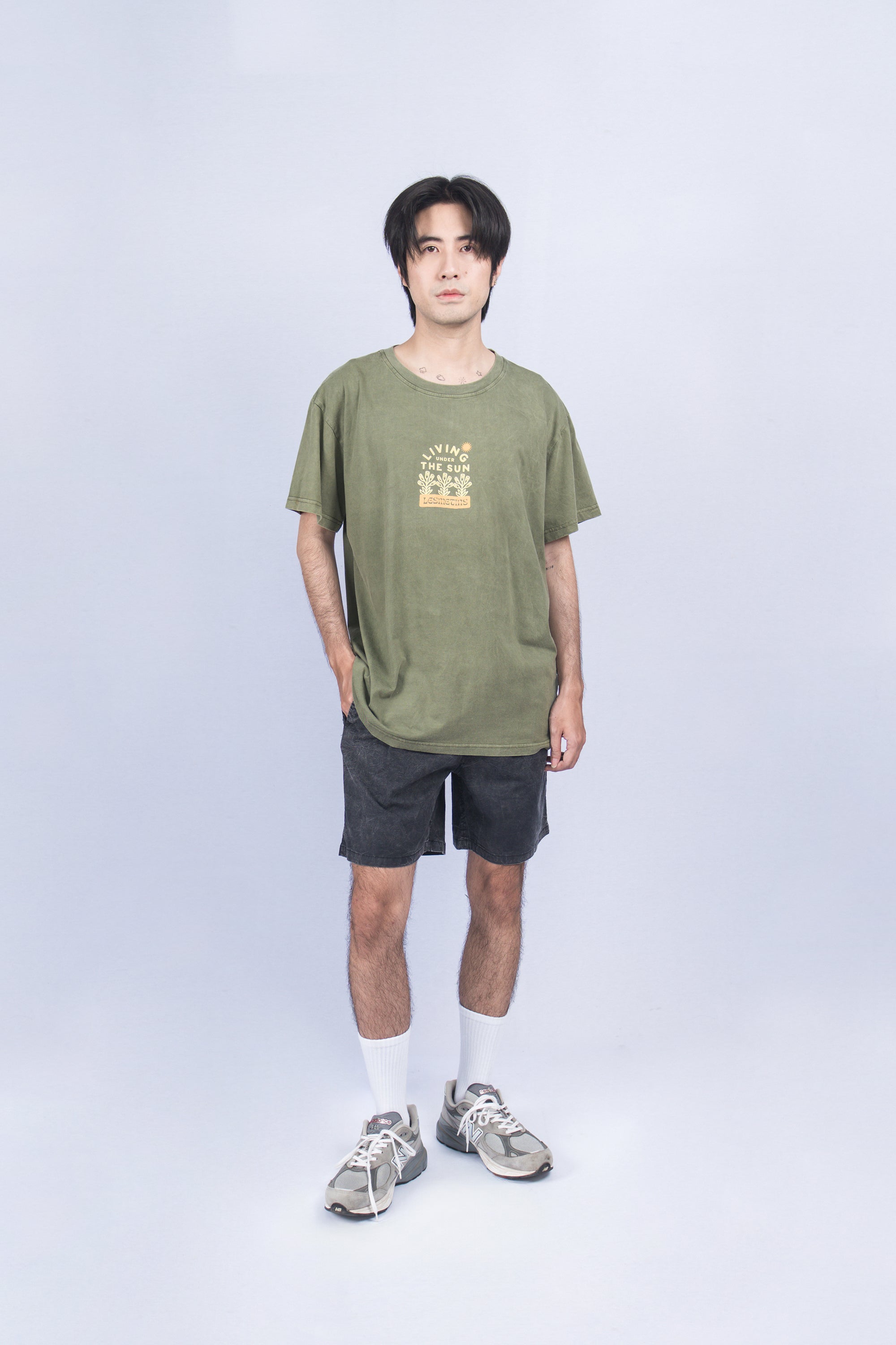 LANY Charcoal Wash Relaxed-Fit Shorts