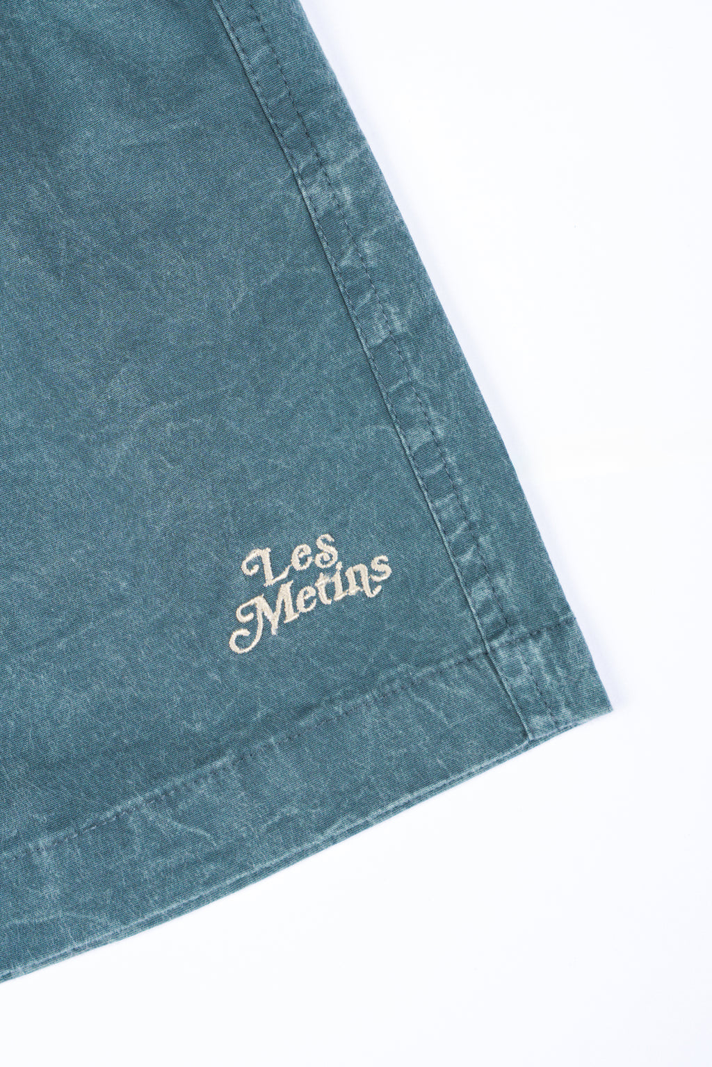 LANY Dark Teal Wash Relaxed-Fit Shorts