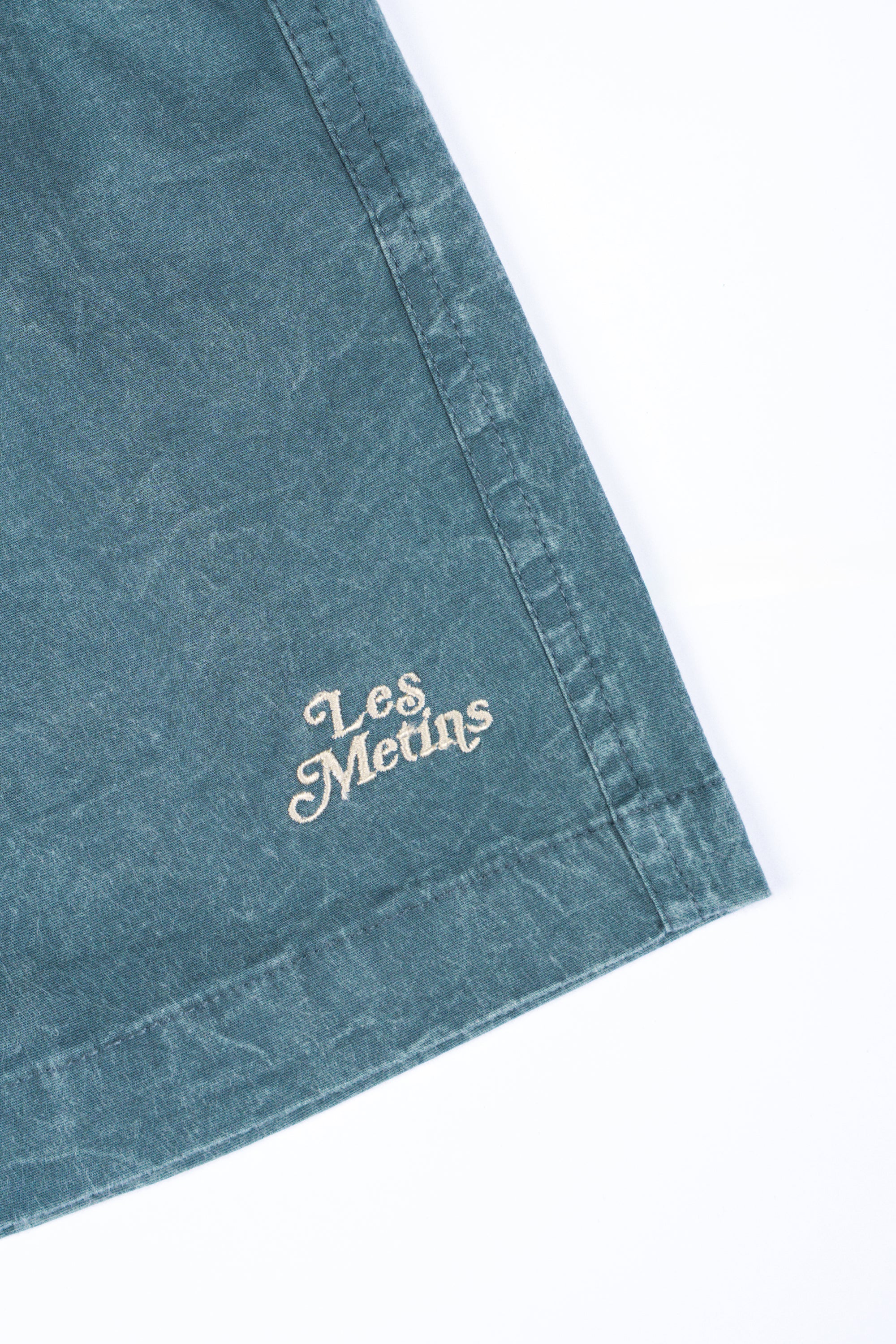 LANY Dark Teal Wash Relaxed-Fit Shorts