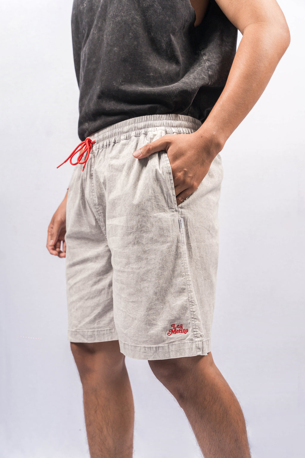 LANY Grey Wash Relaxed-Fit Shorts