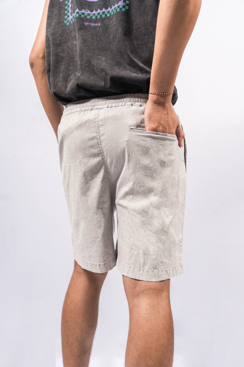 LANY Grey Wash Relaxed-Fit Shorts