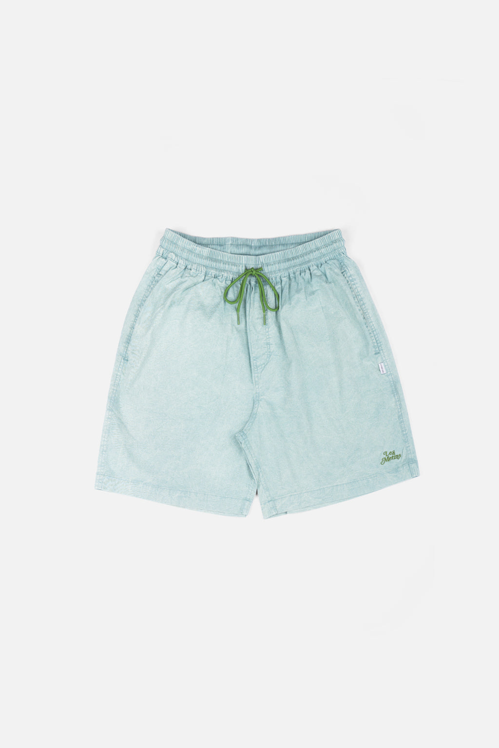LANY Light Green Wash Relaxed-Fit Shorts