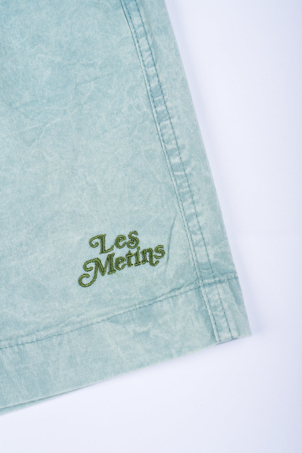 LANY Light Green Wash Relaxed-Fit Shorts