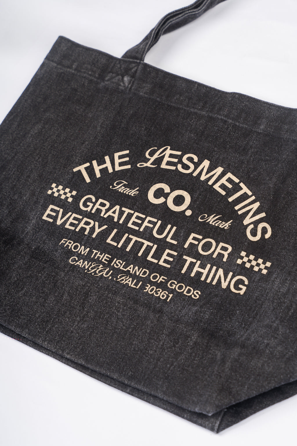 PALACE Black Wash Cotton Canvas Totebag