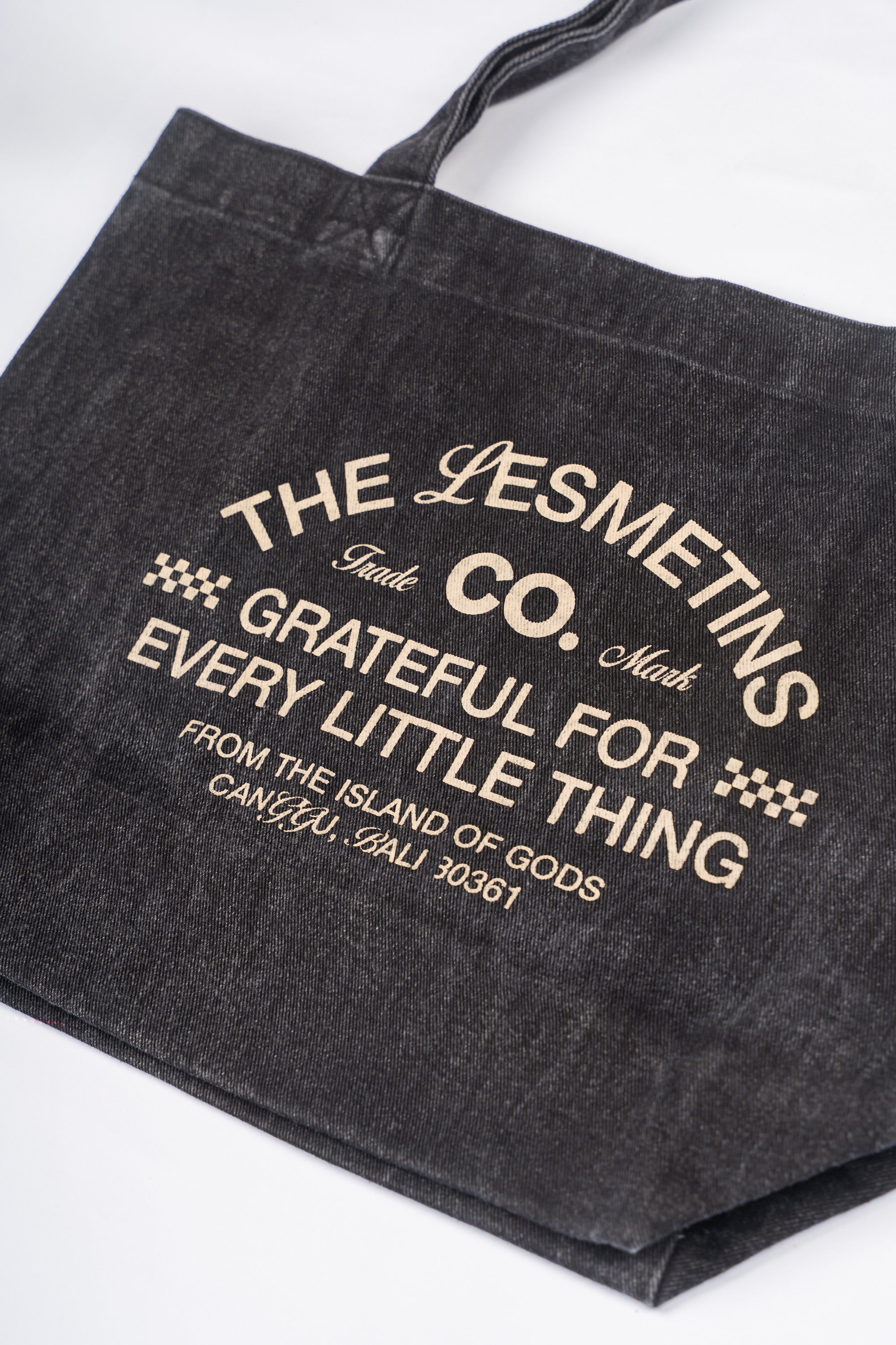 PALACE Black Wash Cotton Canvas Totebag
