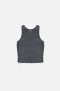 LISA Charcoal Wash Regular-Fit Ribbed Tank
