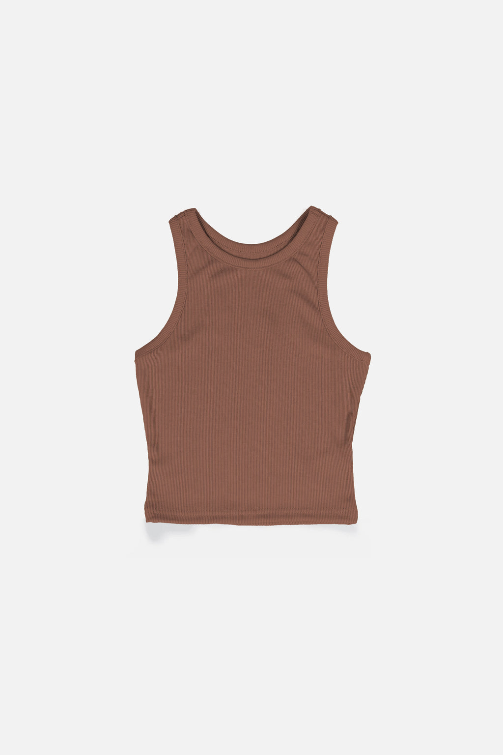 LISA Dark Brown Regular-Fit Ribbed Tank