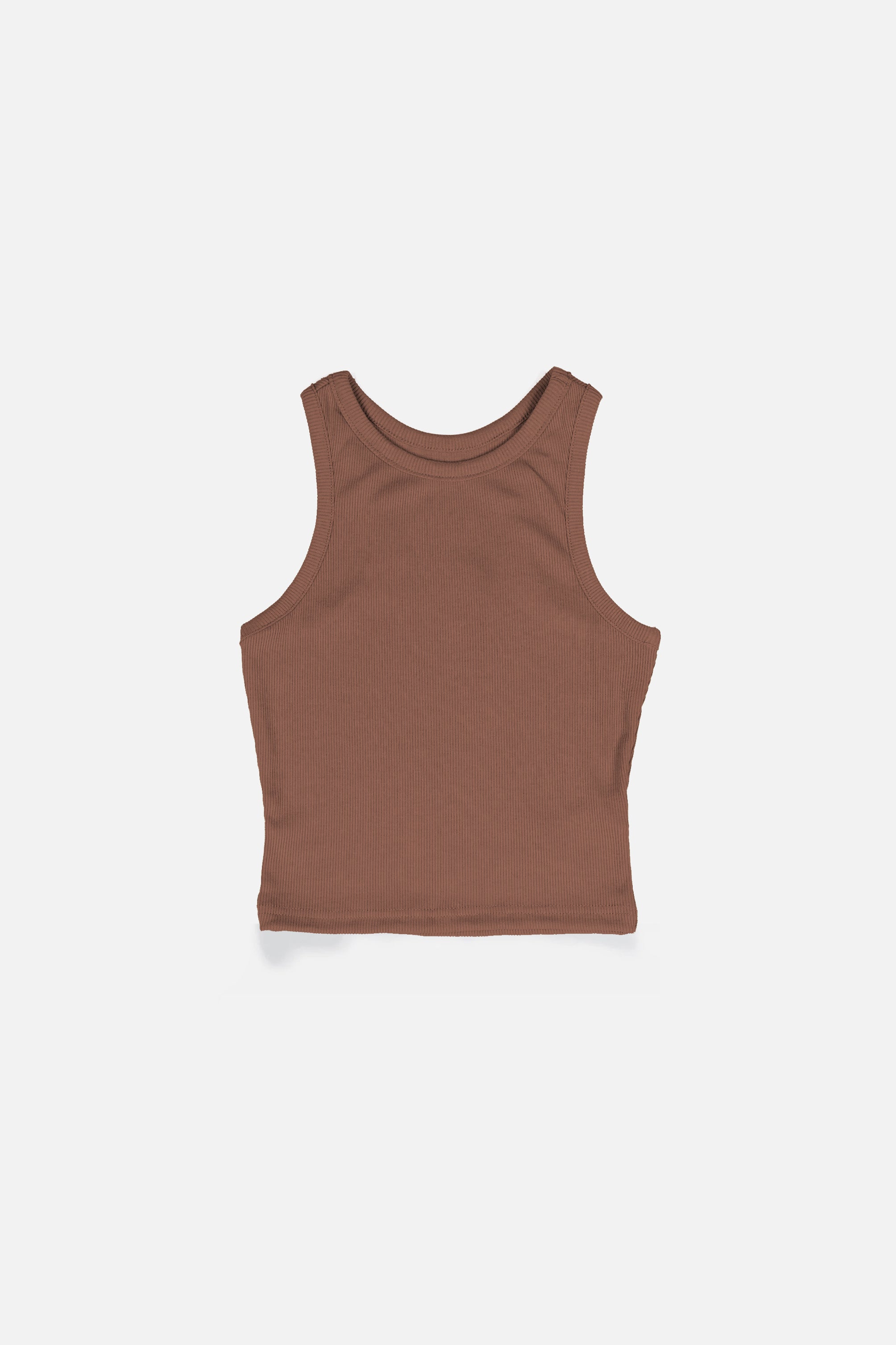 LISA Dark Brown Regular-Fit Ribbed Tank
