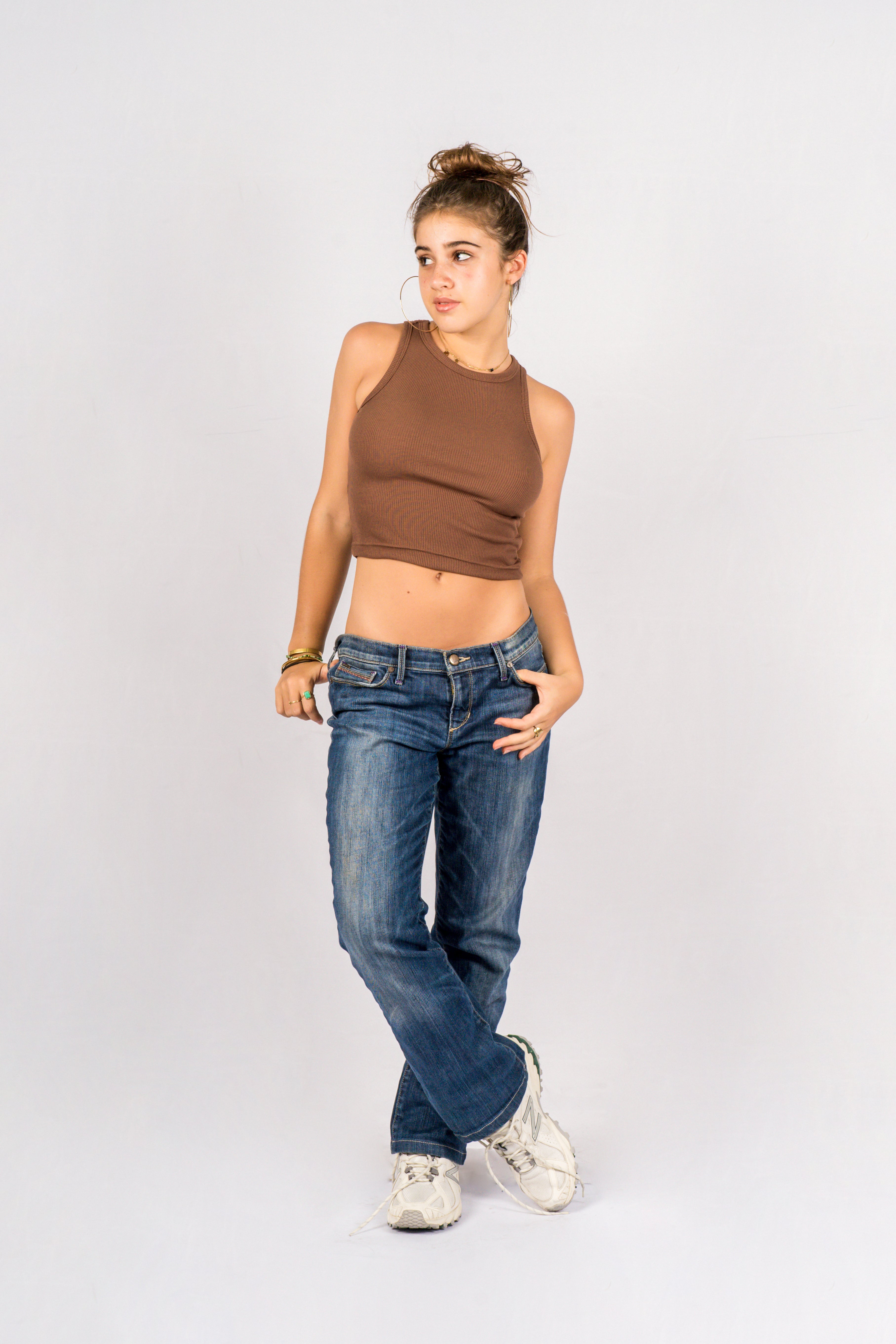LISA Dark Brown Regular-Fit Ribbed Tank