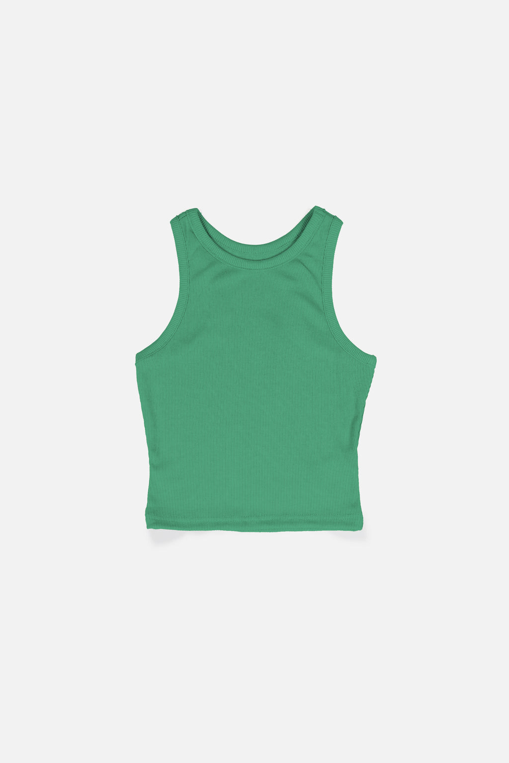 LISA Light Green Regular-Fit Ribbed Tank
