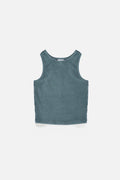 LISA Dark Teal Wash Regular-Fit Ribbed Tank