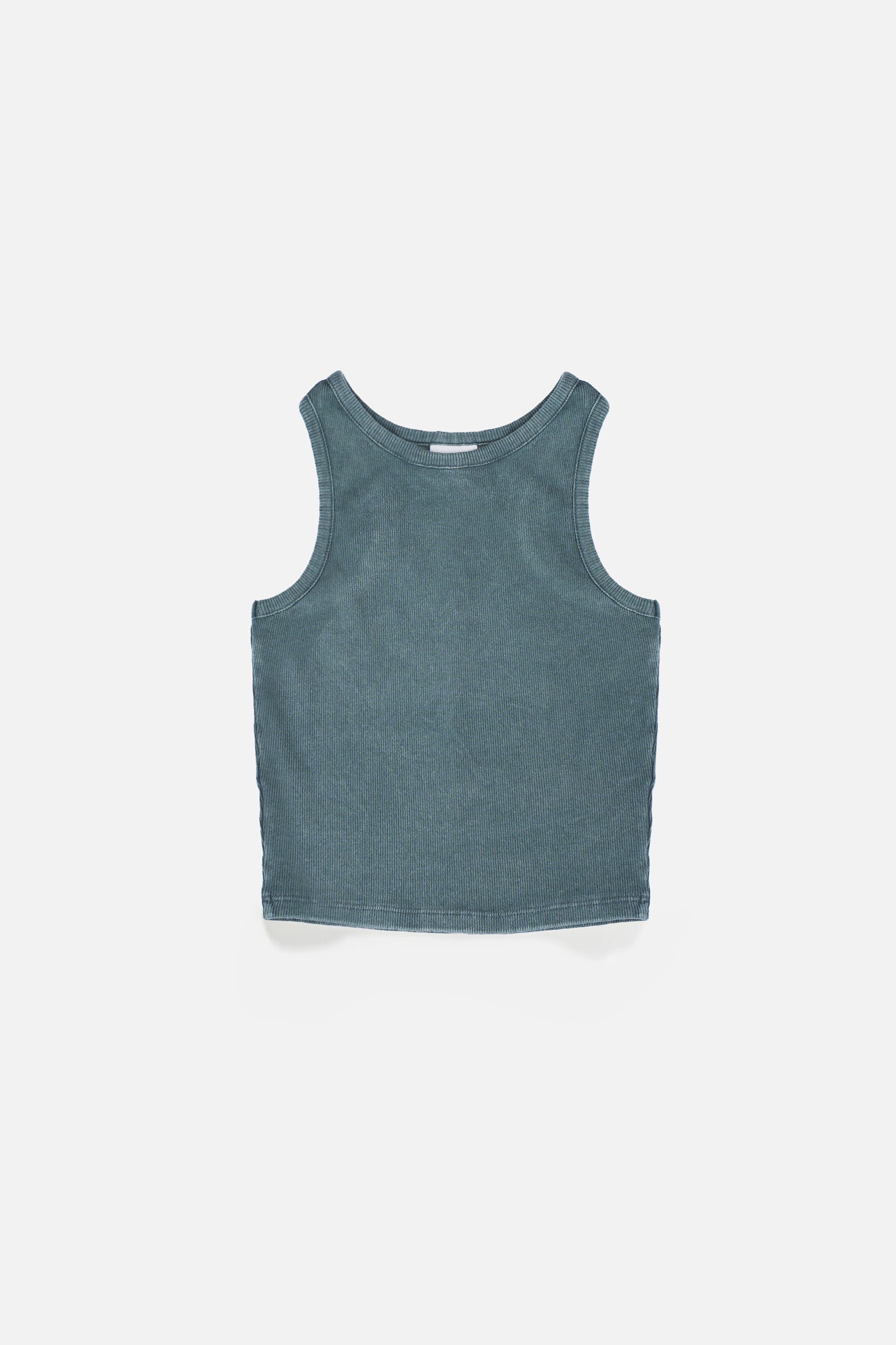 LISA Dark Teal Wash Regular-Fit Ribbed Tank
