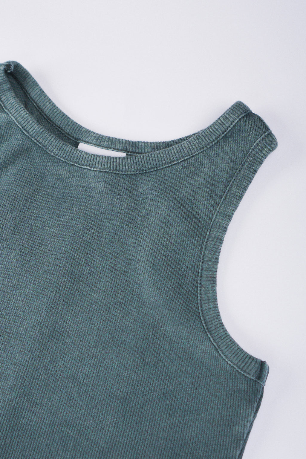 LISA Dark Teal Wash Regular-Fit Ribbed Tank