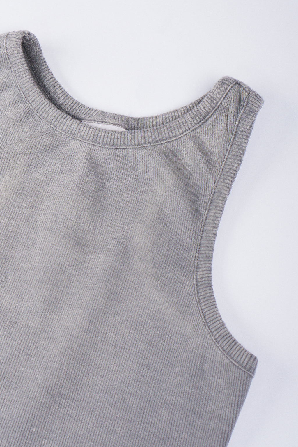 LISA Grey Wash Regular-Fit Ribbed Tank
