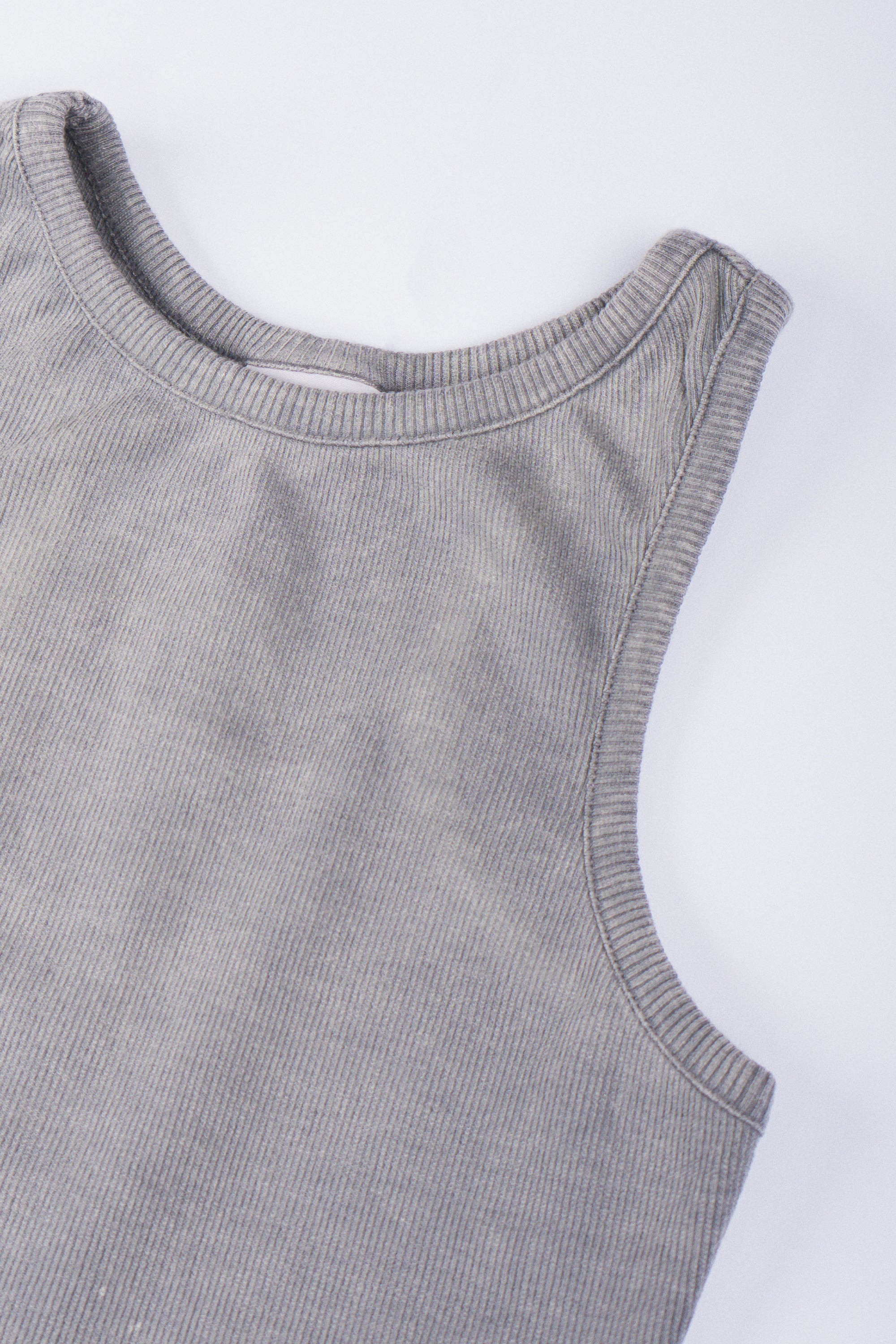 LISA Grey Wash Regular-Fit Ribbed Tank