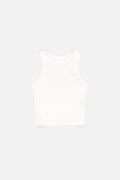 LISA White Regular-Fit Ribbed Tank