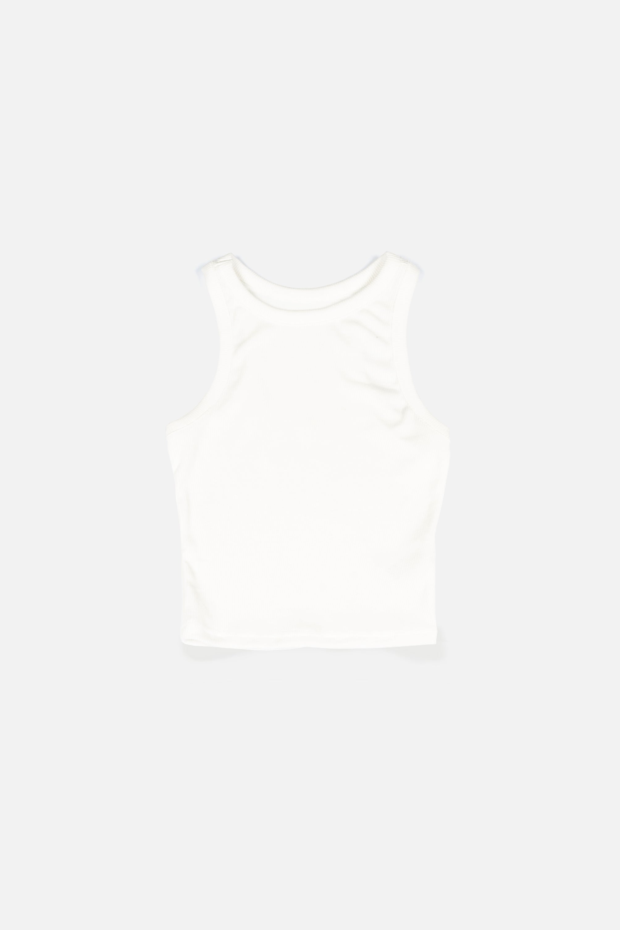 LISA White Regular-Fit Ribbed Tank
