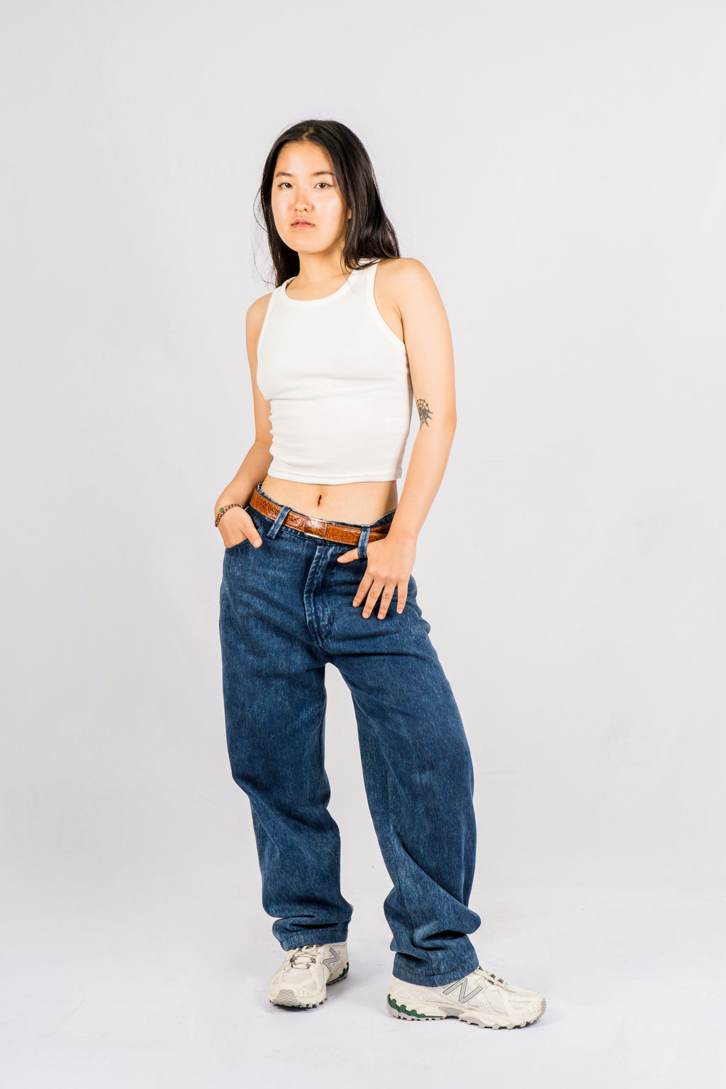 LISA White Regular-Fit Ribbed Tank