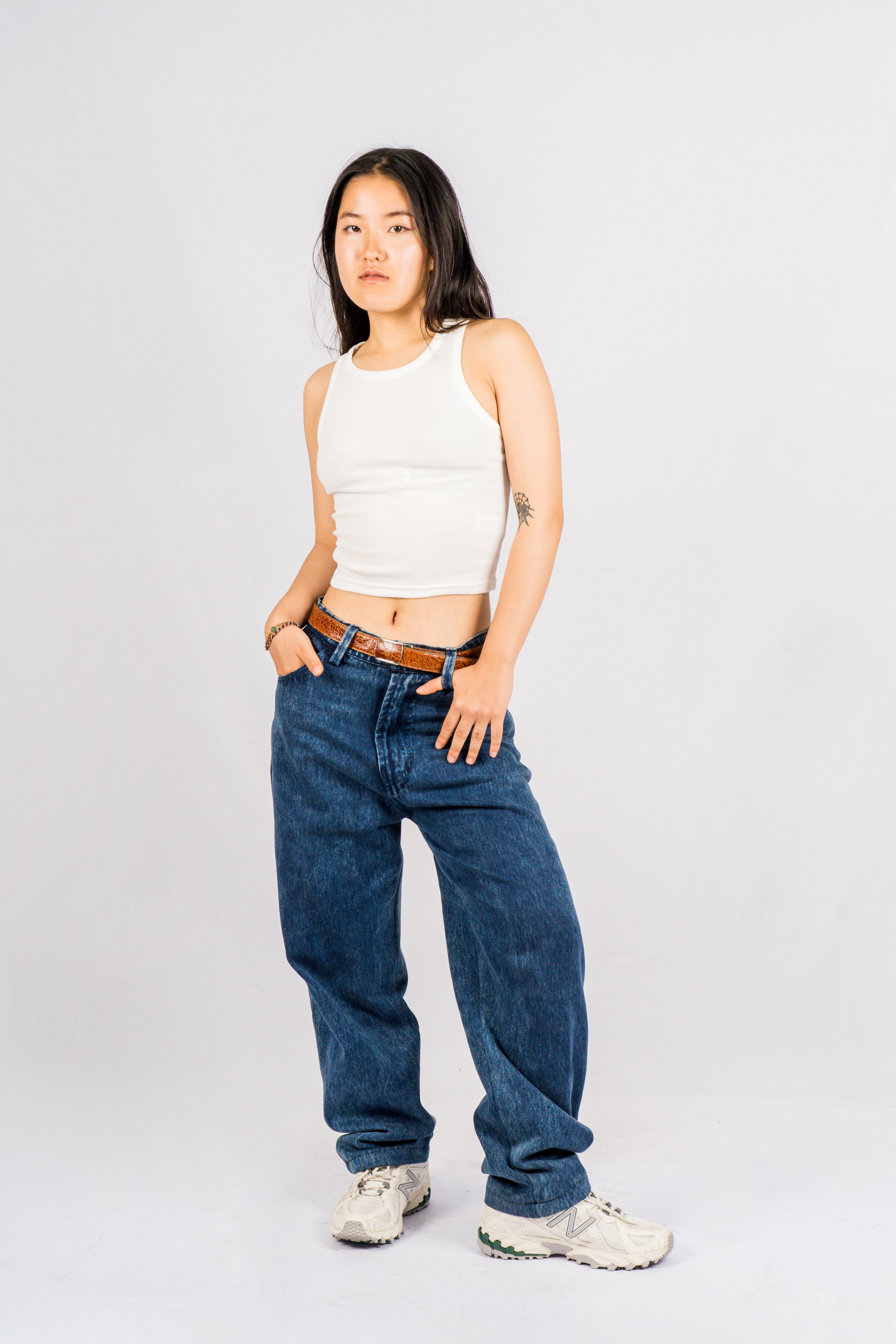 LISA White Regular-Fit Ribbed Tank