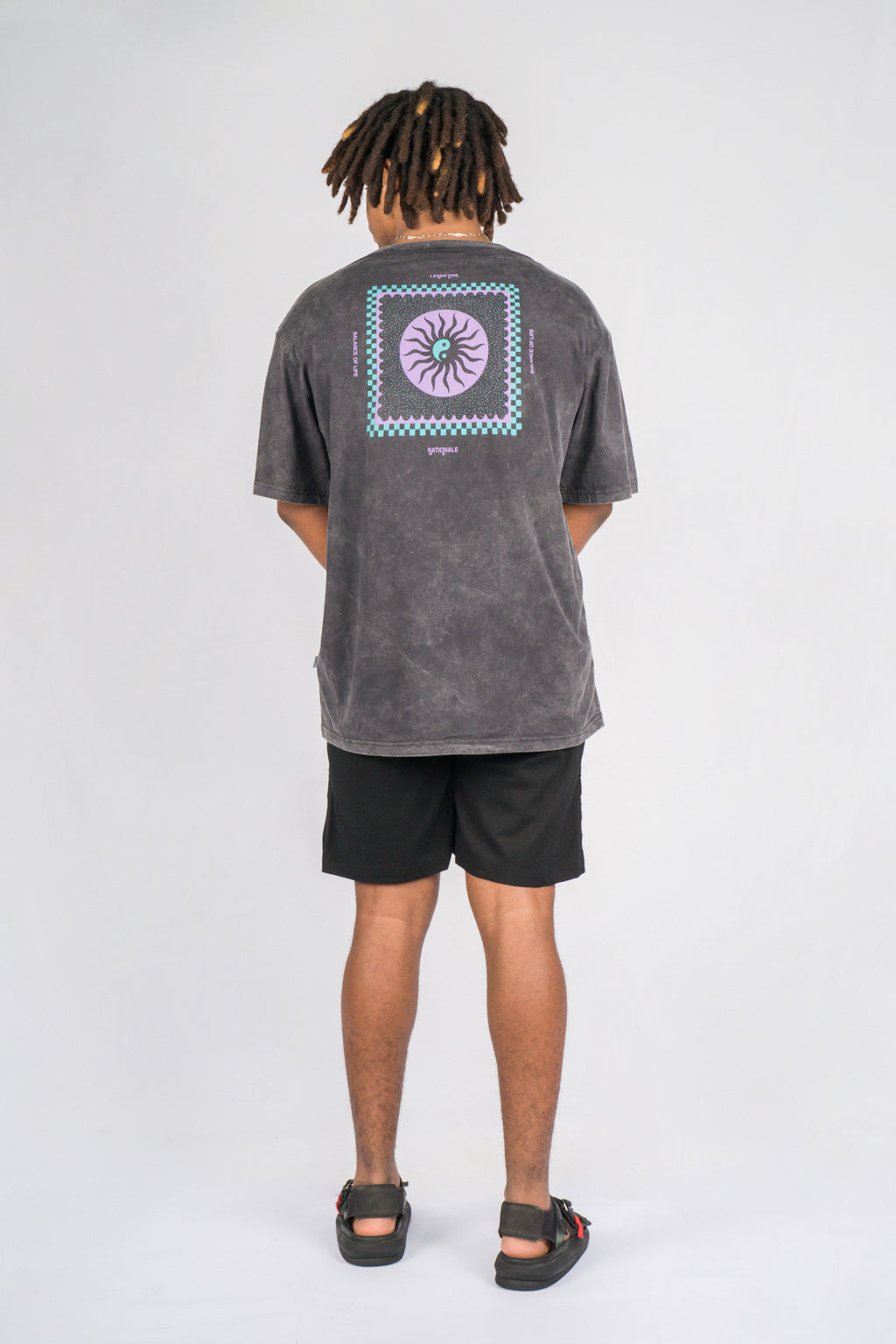 BALANCE Black Wash Relaxed-Fit Tee