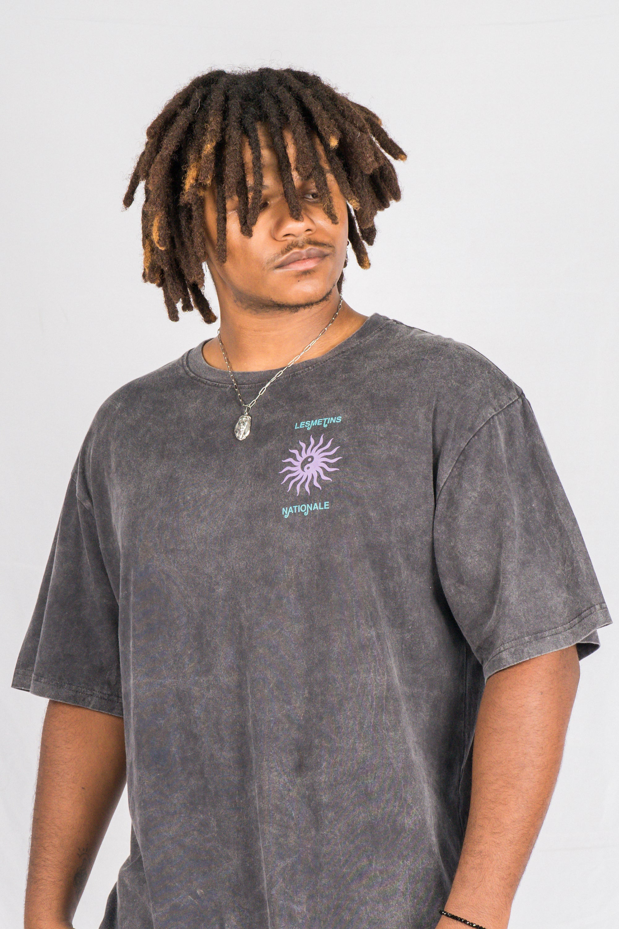 BALANCE Black Wash Relaxed-Fit Tee