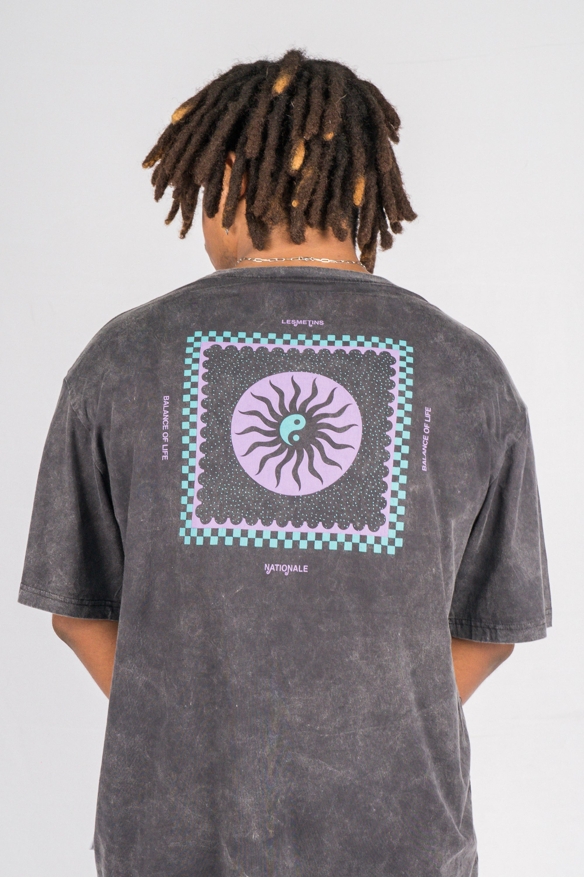 BALANCE Black Wash Relaxed-Fit Tee