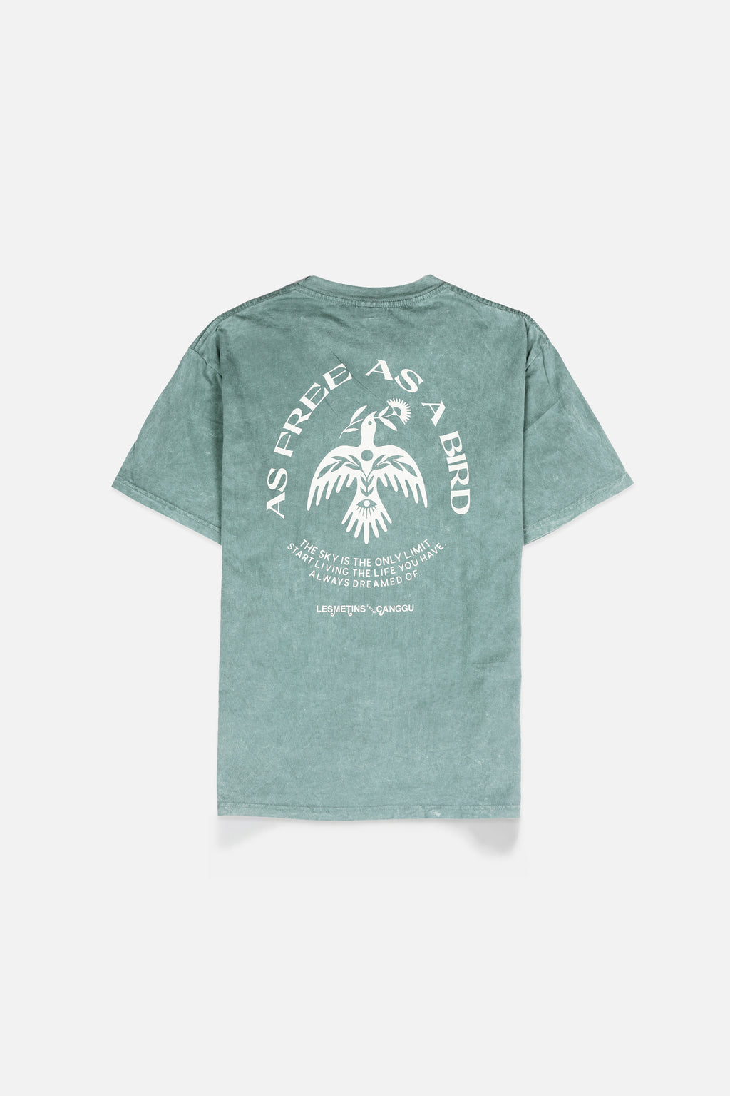 BIRD Olive Green Wash Relaxed-Fit Tee