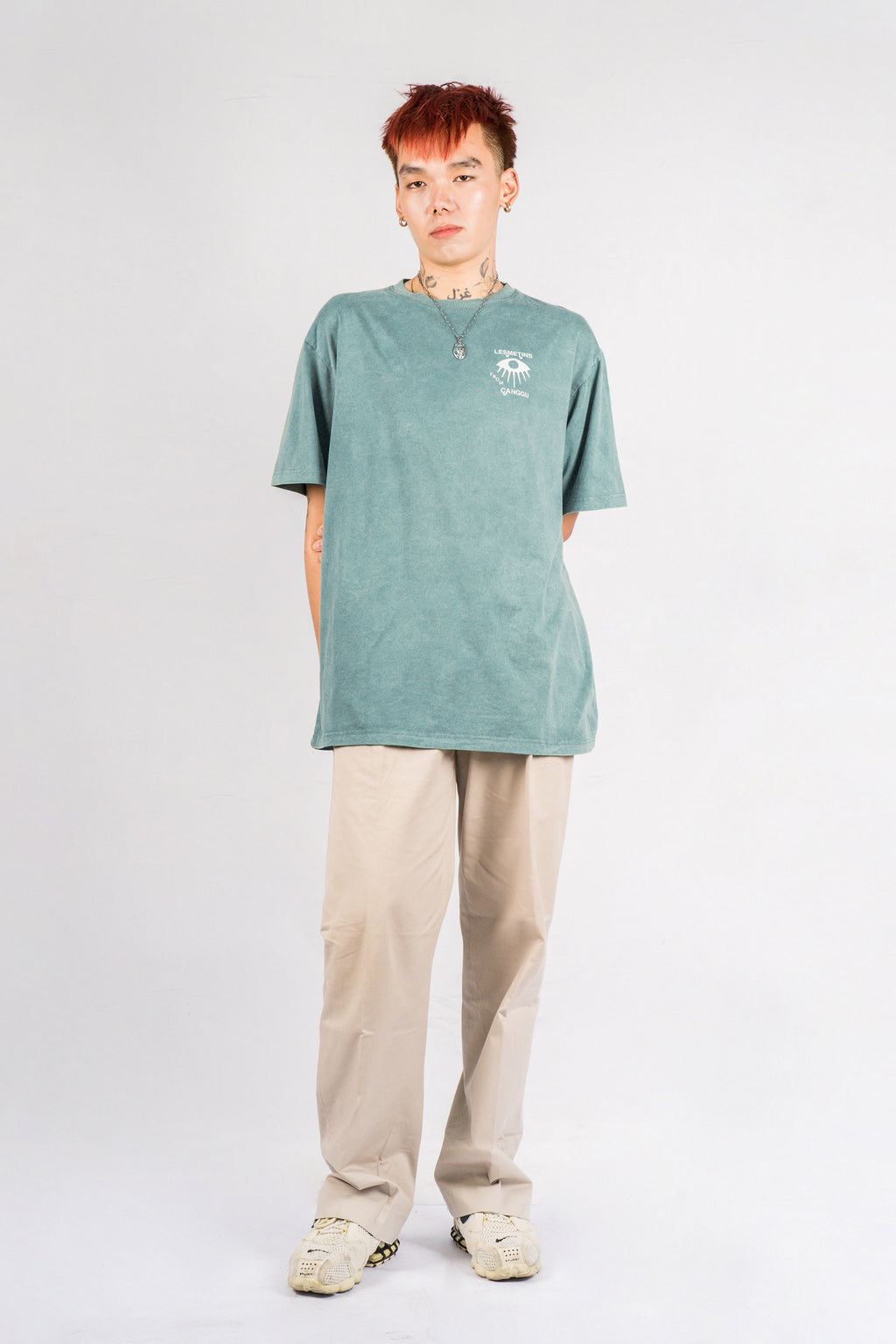 BIRD Olive Green Wash Relaxed-Fit Tee