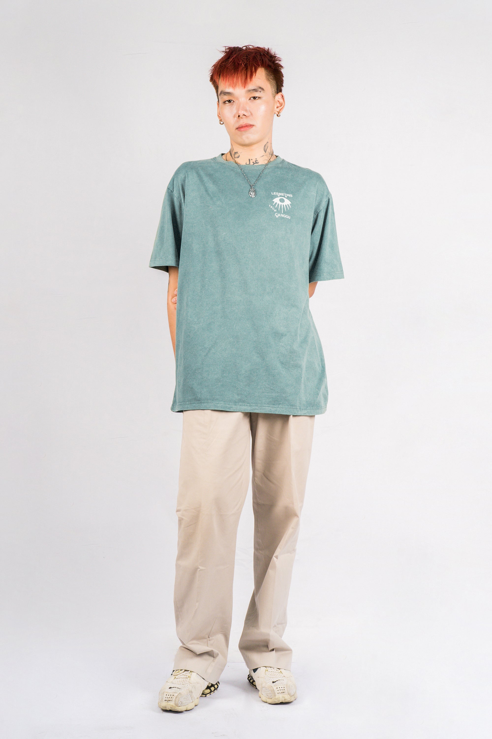 BIRD Olive Green Wash Relaxed-Fit Tee
