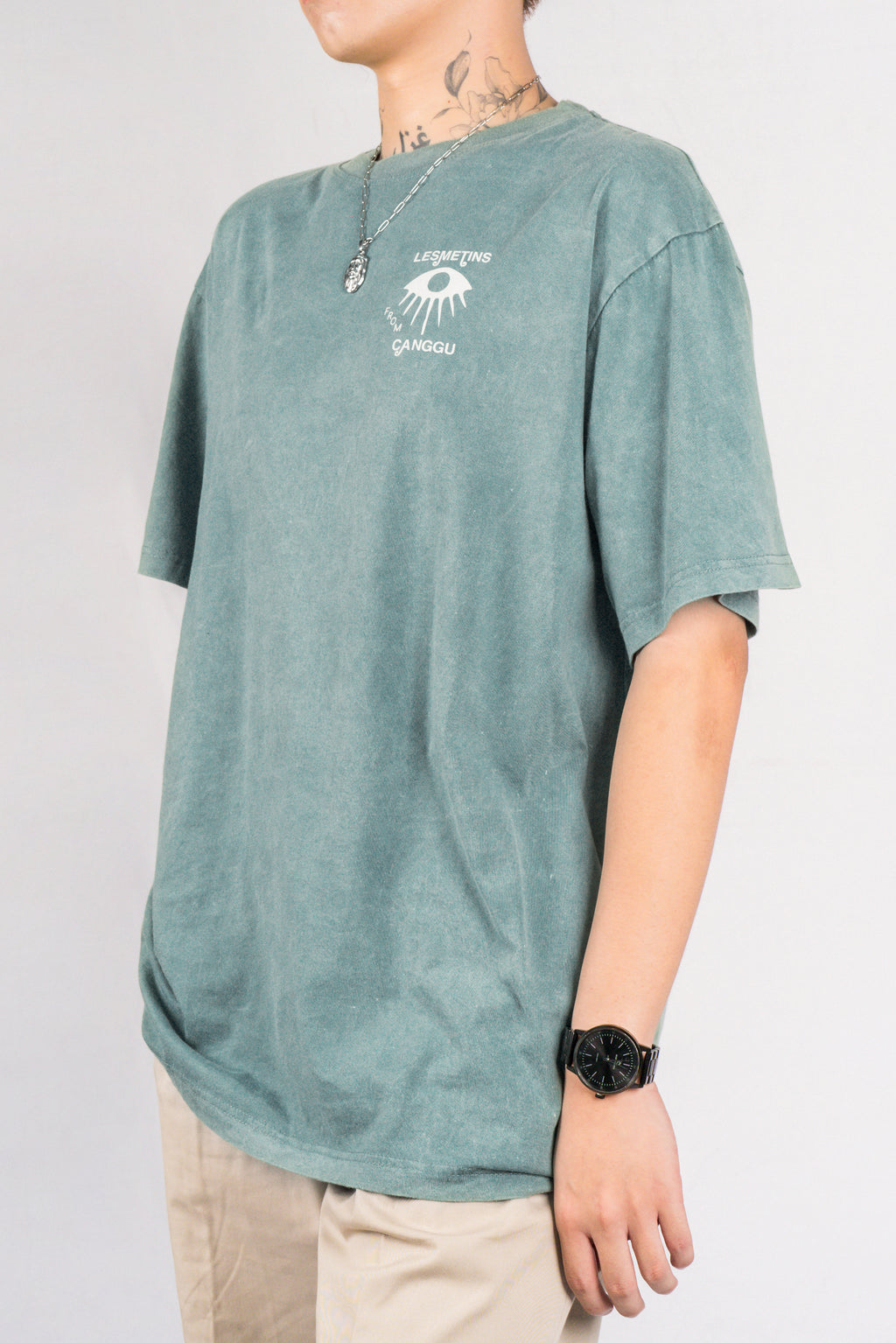 BIRD Olive Green Wash Relaxed-Fit Tee