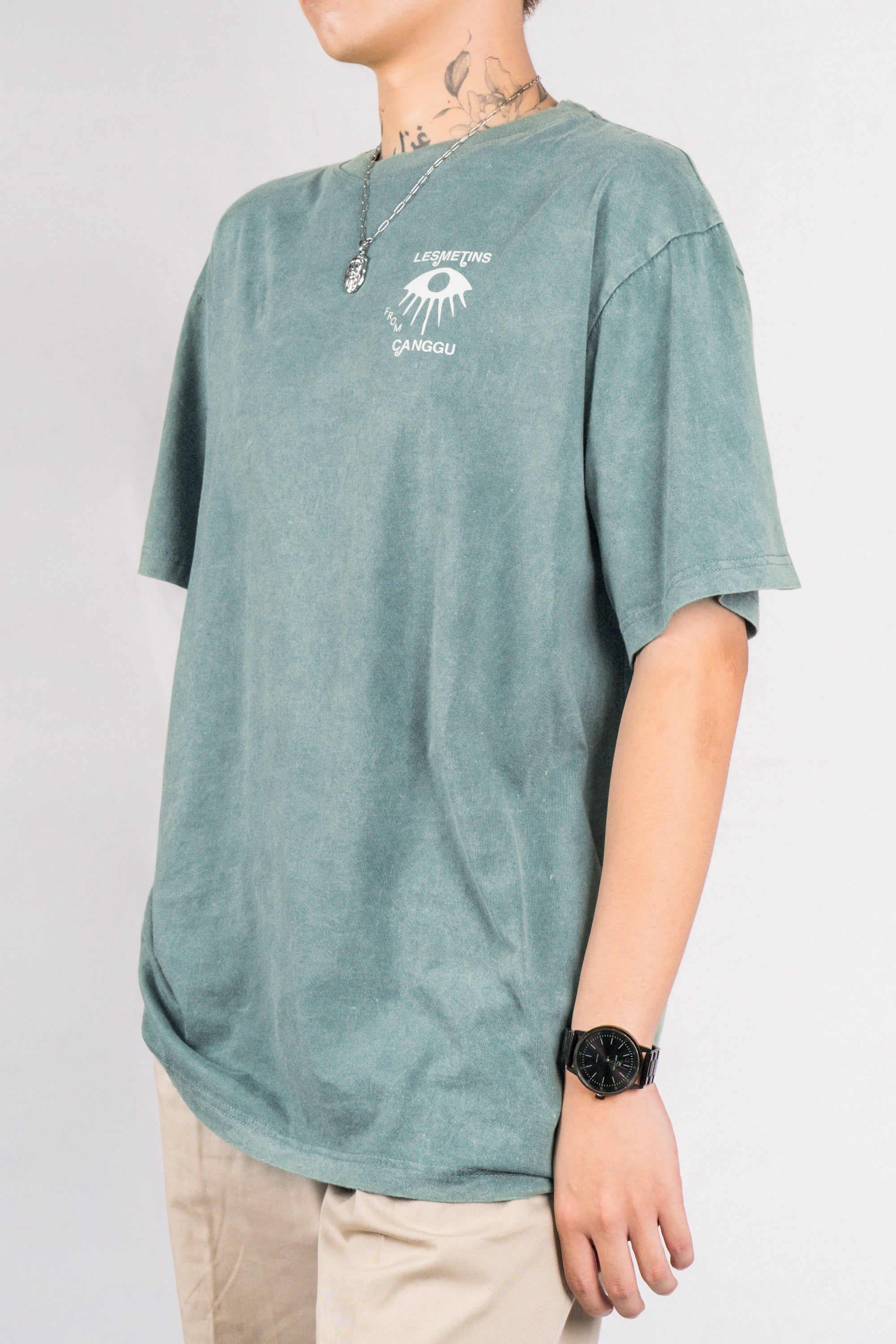 BIRD Olive Green Wash Relaxed-Fit Tee
