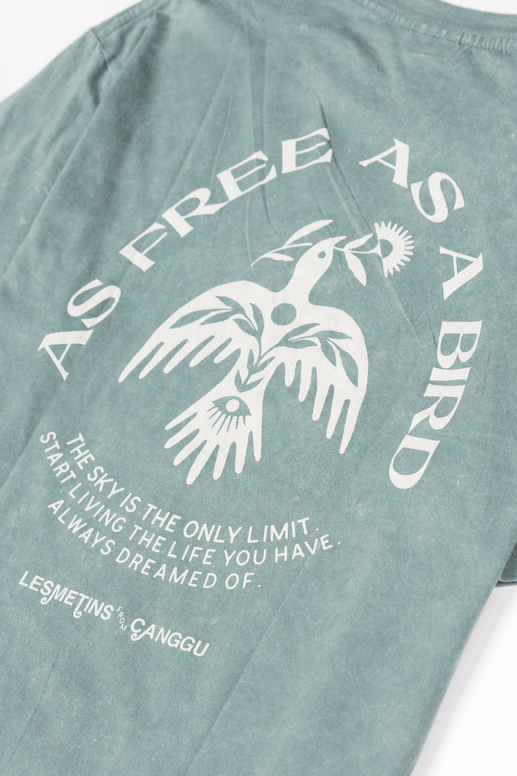 BIRD Olive Green Wash Relaxed-Fit Tee