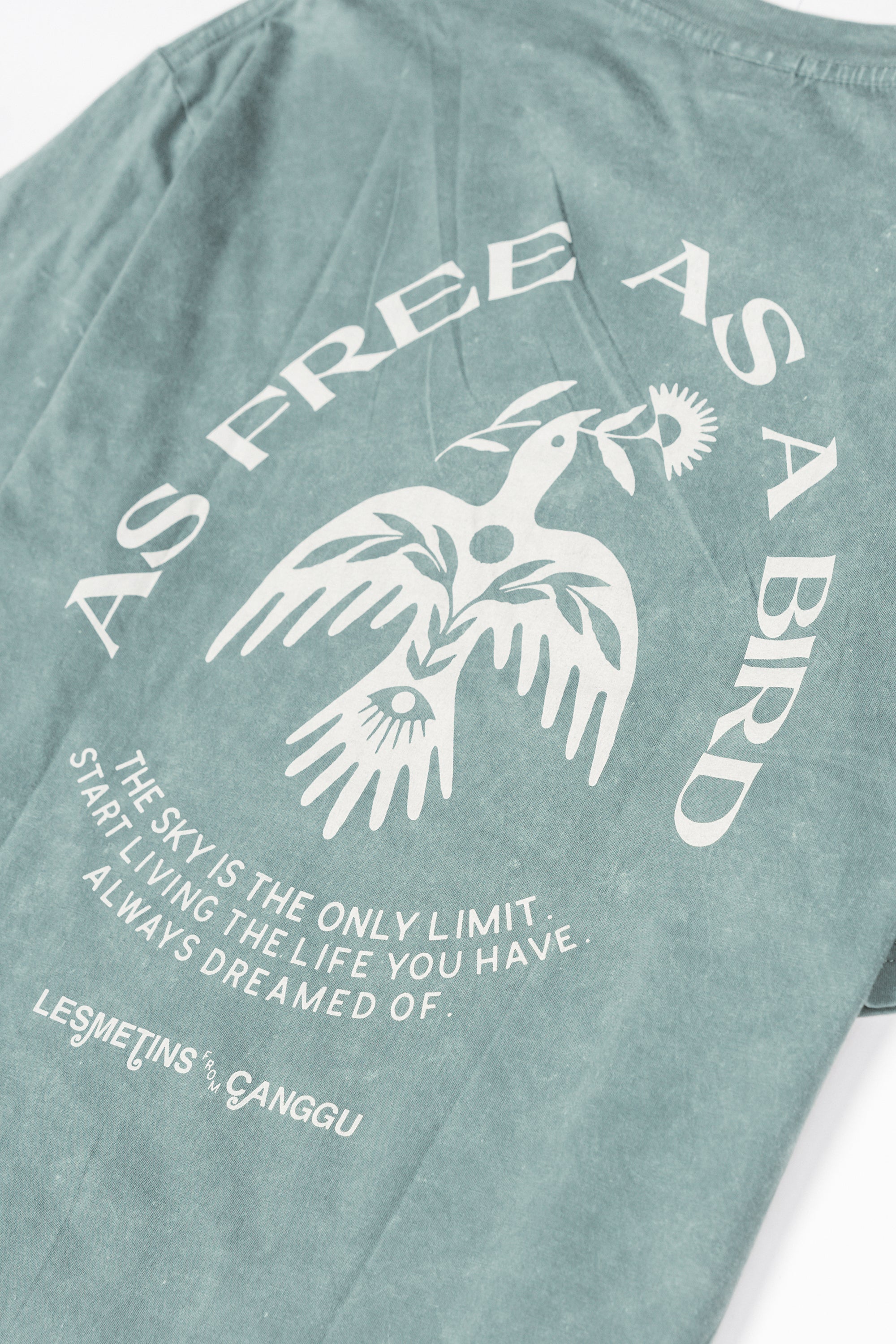 BIRD Olive Green Wash Relaxed-Fit Tee