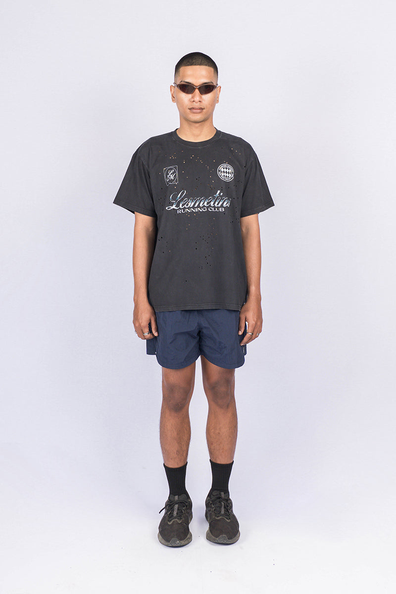 FALCON Black Wash Loose-Fit Tee (Perforated)