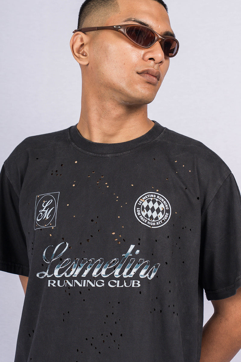 FALCON Black Wash Loose-Fit Tee (Perforated)