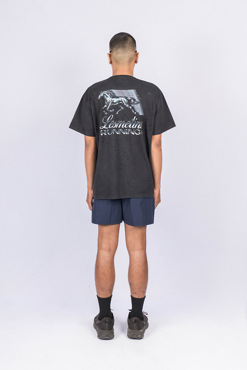 FALCON Black Wash Loose-Fit Tee (Perforated)