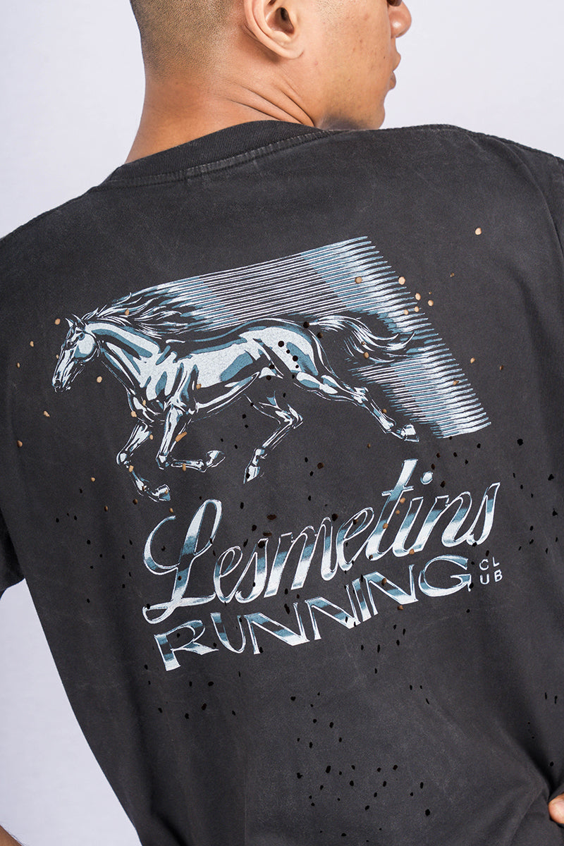 FALCON Black Wash Loose-Fit Tee (Perforated)