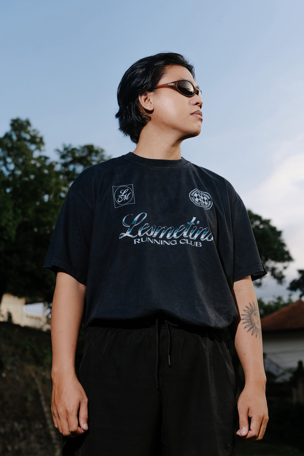 COMAN Black Wash Loose-Fit Tee