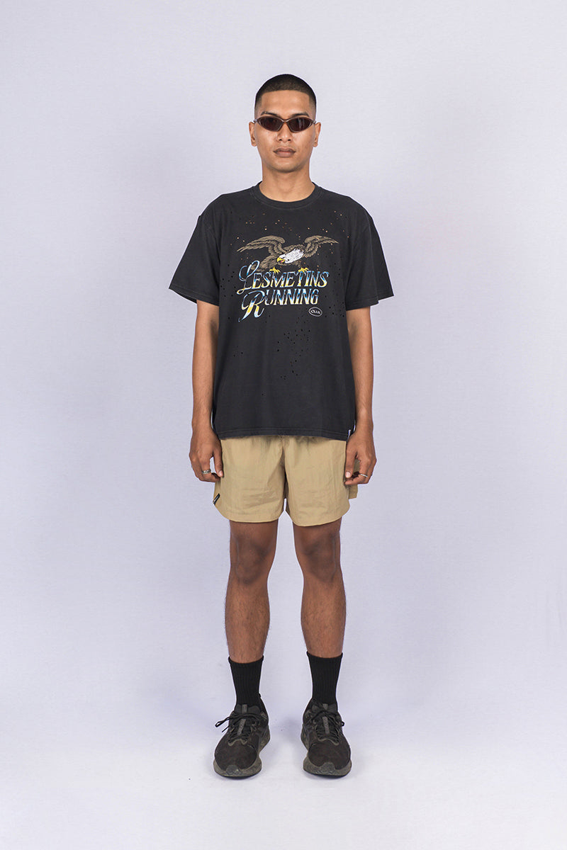 FALCON Black Wash Loose-Fit Tee (Perforated)