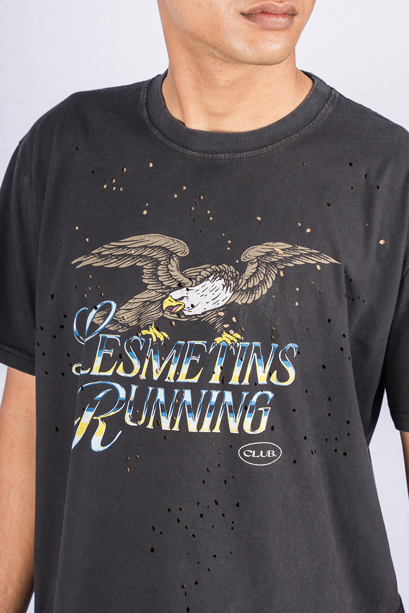 FALCON Black Wash Loose-Fit Tee (Perforated)