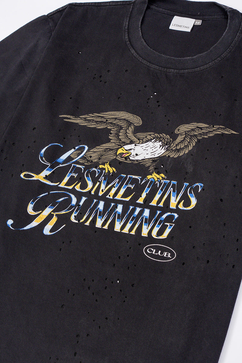 FALCON Black Wash Loose-Fit Tee (Perforated)